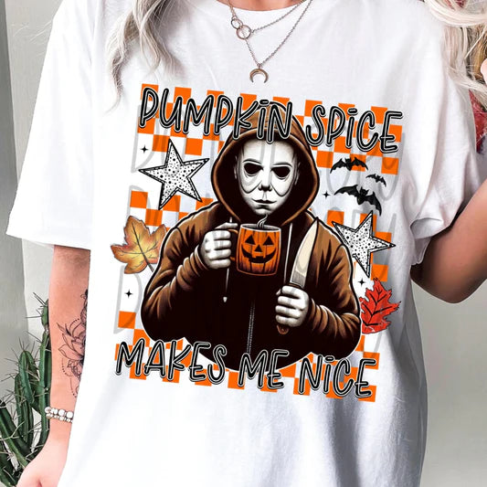 Pumpkin Spice Make Me Nice Gildan Softstyle® T-Shirt White