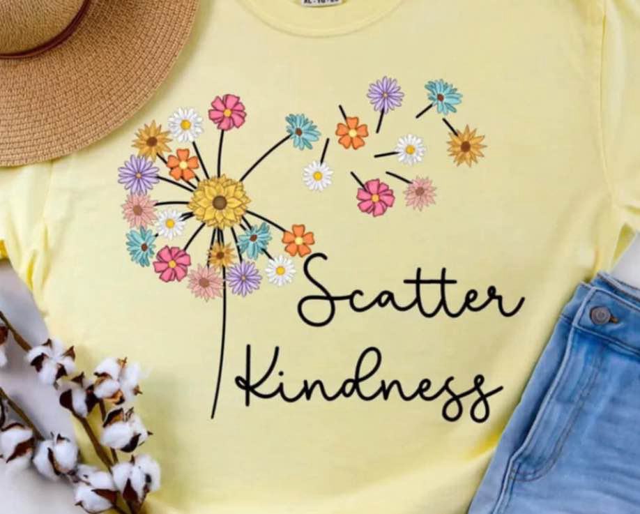 Scatter Kindness Bella + Canvas Unisex Jersey T-Shirt Yellow