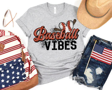 Baseball Vibes Bella + Canvas Unisex Jersey T-Shirt Athletic Heather