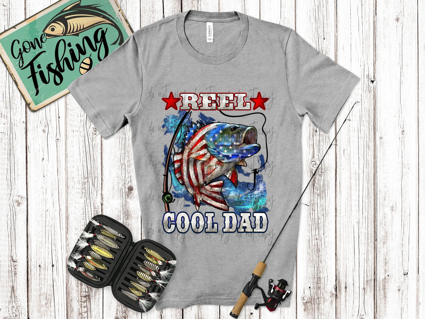 Reel Cool Dad American Gildan Softstyle® T-Shirt Sport Grey