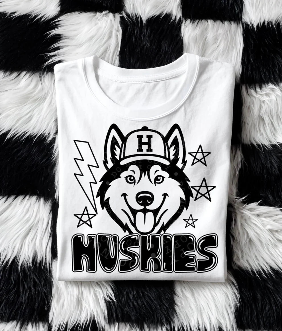 Huskies Wearing Hat Gildan Softstyle® T-Shirt White