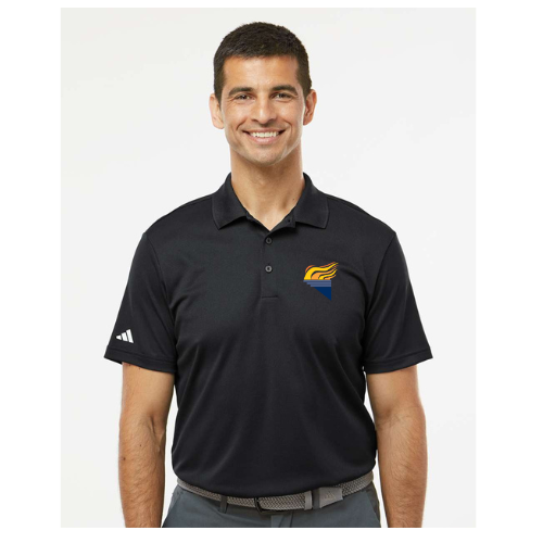 Adidas Men's Performance Piqué Polo Black Full Color Torch