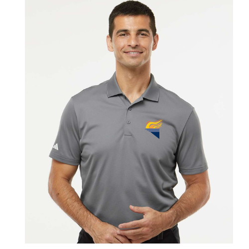 Adidas Men's Performance Piqué Polo Gray Full Color Torch