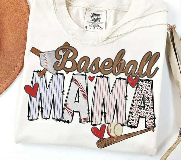 Baseball Mama Comfort Colors Adult Heavyweight T-Shirt Ivory