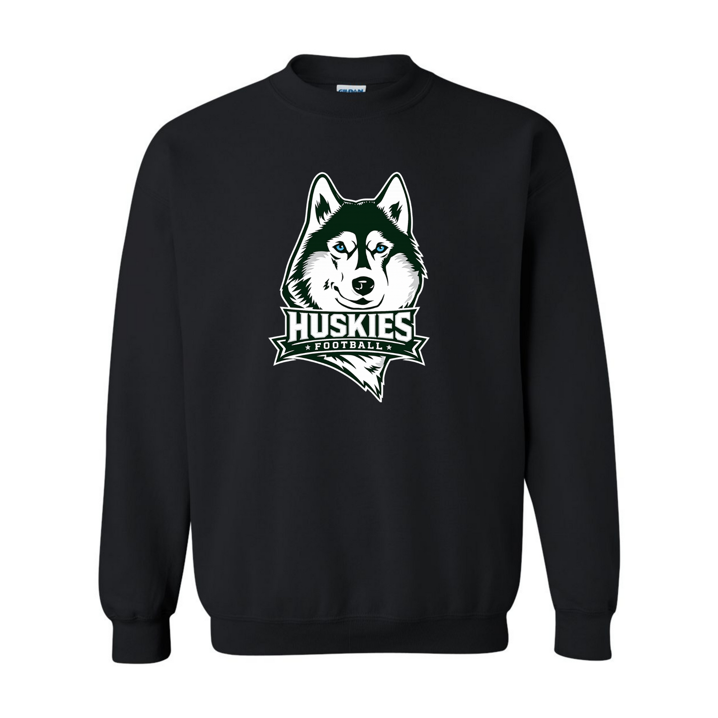 Huskies Football Gildan Heavy Blend™ 50/50 Fleece Crew Black