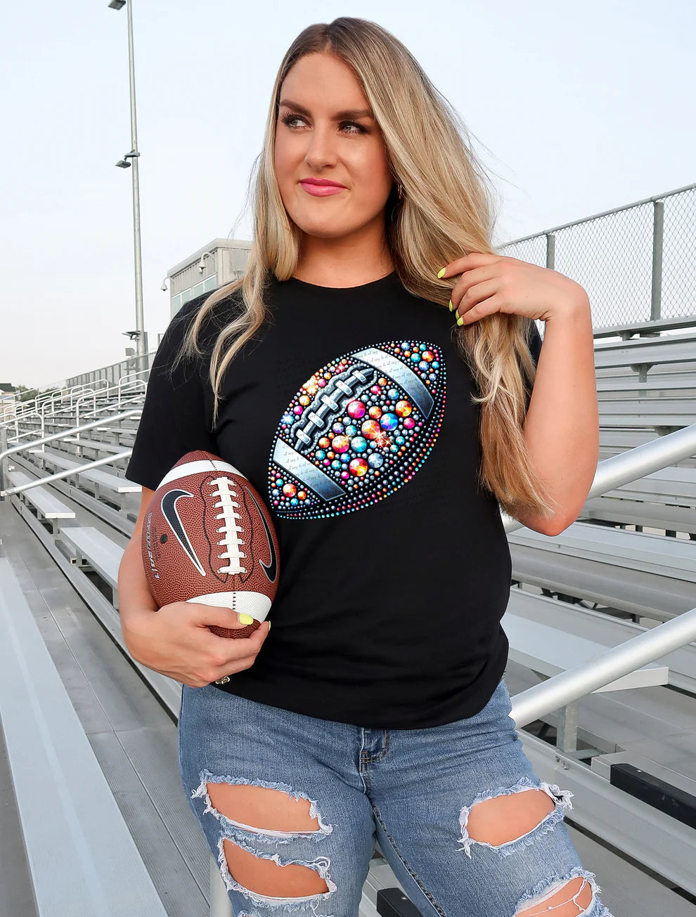 Bling Football Gildan Softstyle® T-Shirt Black