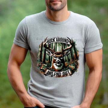 Buck Around and Find Out Gildan Softstyle® T-Shirt Sport Grey