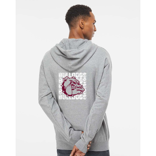 Bulldogs On Repeat Independent Trading Co. Unisex Midweight Full-Zip Hooded Sweatshirt