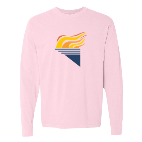 Large Torch Unisex Garment-Dyed Heavyweight Long Sleeve T-Shirt Blossom