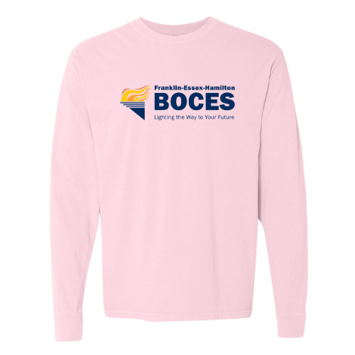 Torch and Tagline Unisex Garment-Dyed Heavyweight Long Sleeve T-Shirt Blossom