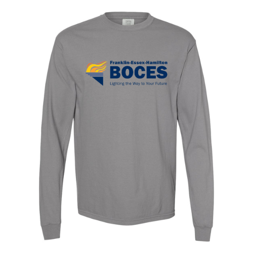 Torch with Tagline Unisex Garment-Dyed Heavyweight Long Sleeve T-Shirt Granite