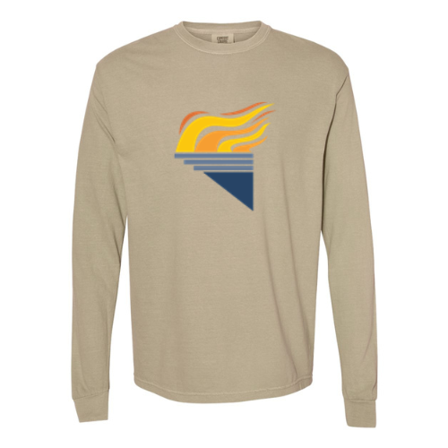 Large Torch Unisex Garment-Dyed Heavyweight Long Sleeve T-Shirt Khaki