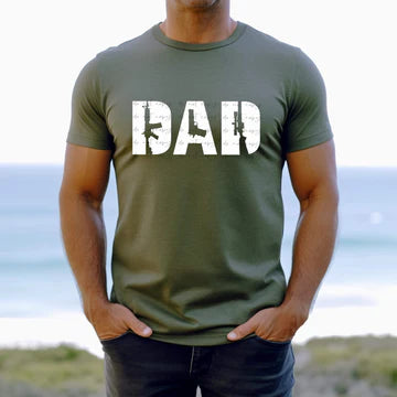 Dad Gun Outline Gildan Softstyle® T-Shirt Heather Military