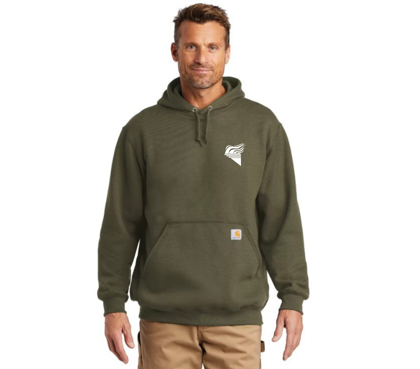 Carhartt Midweight Hooded Sweatshirt Moss White Torch Pocket