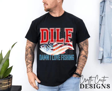 DILF Damn I Love Fishing Gildan Softstyle® T-Shirt Black