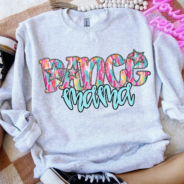 Dance Mama Multicolor Stars Gildan Unisex Heavy Blend™ Crewneck Sweatshirt Sport Grey