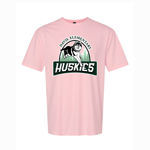 Davis Elementary Large Logo Gildan Softstyle® T-Shirt Light Pink