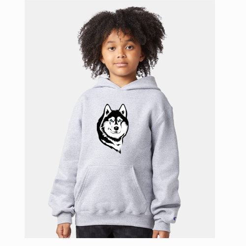 Husky Head Logo Youth Powerblend® Hooded Sweatshirt Light Steel