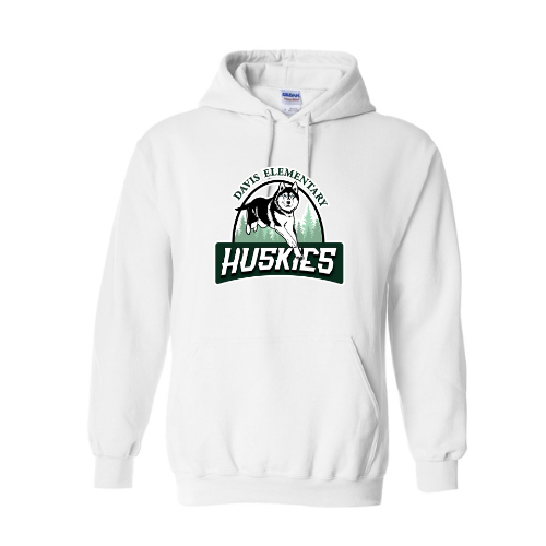 Davis Elementary Large Logo Unisex Heavy Blend™ Hooded Sweatshirt White