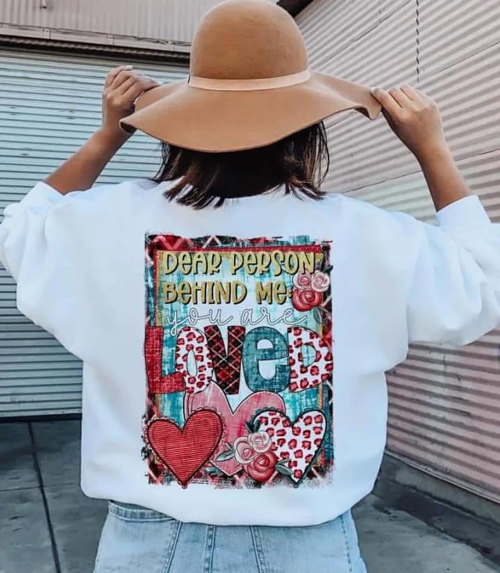 Dear Person Behind Me Bella + Canvas Unisex Jersey Long-Sleeve White