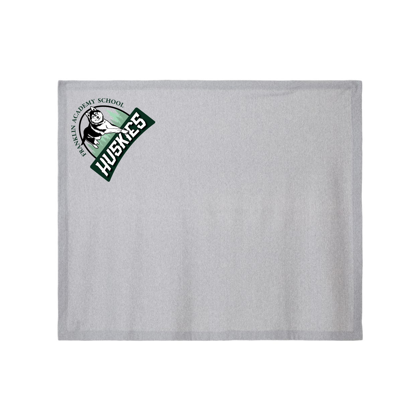 50"X60" Heavy Blend Fleece Stadium Blanket Sport Grey With Franklin Academy Logo