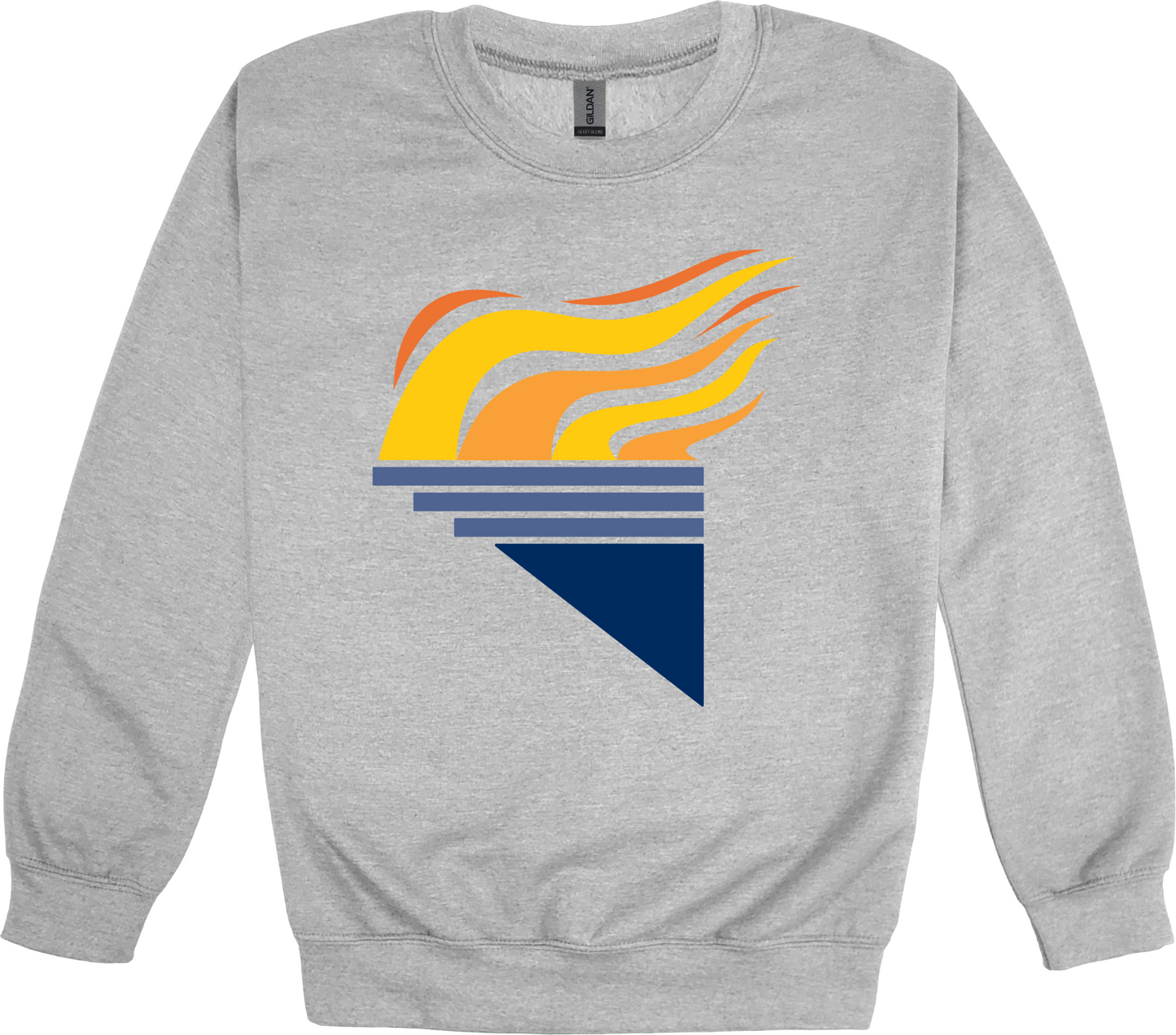 Gildan Heavy Blend Fleece Crewneck Sport Grey Full Color Torch