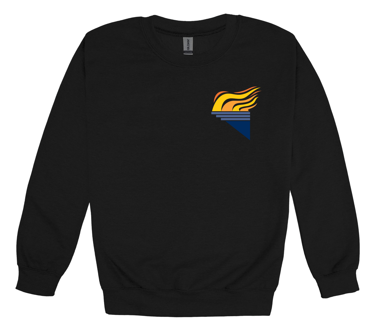 Gildan Heavy Blend Fleece Crewneck Black Full Color Torch Pocket