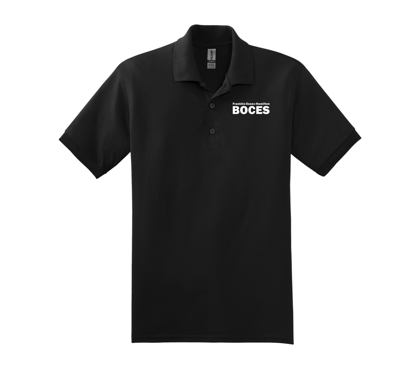 Gildan Jersey Knit Sport Shirt Black White FEH BOCES