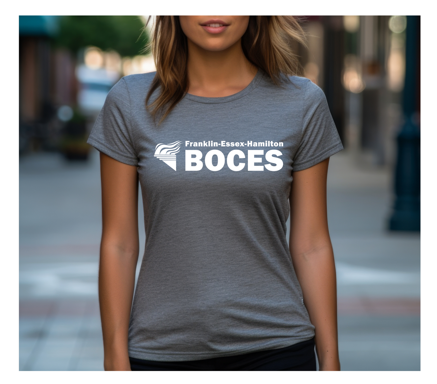 Gildan Softstyle® T-Shirt Graphite Heather FEH BOCES White With Torch