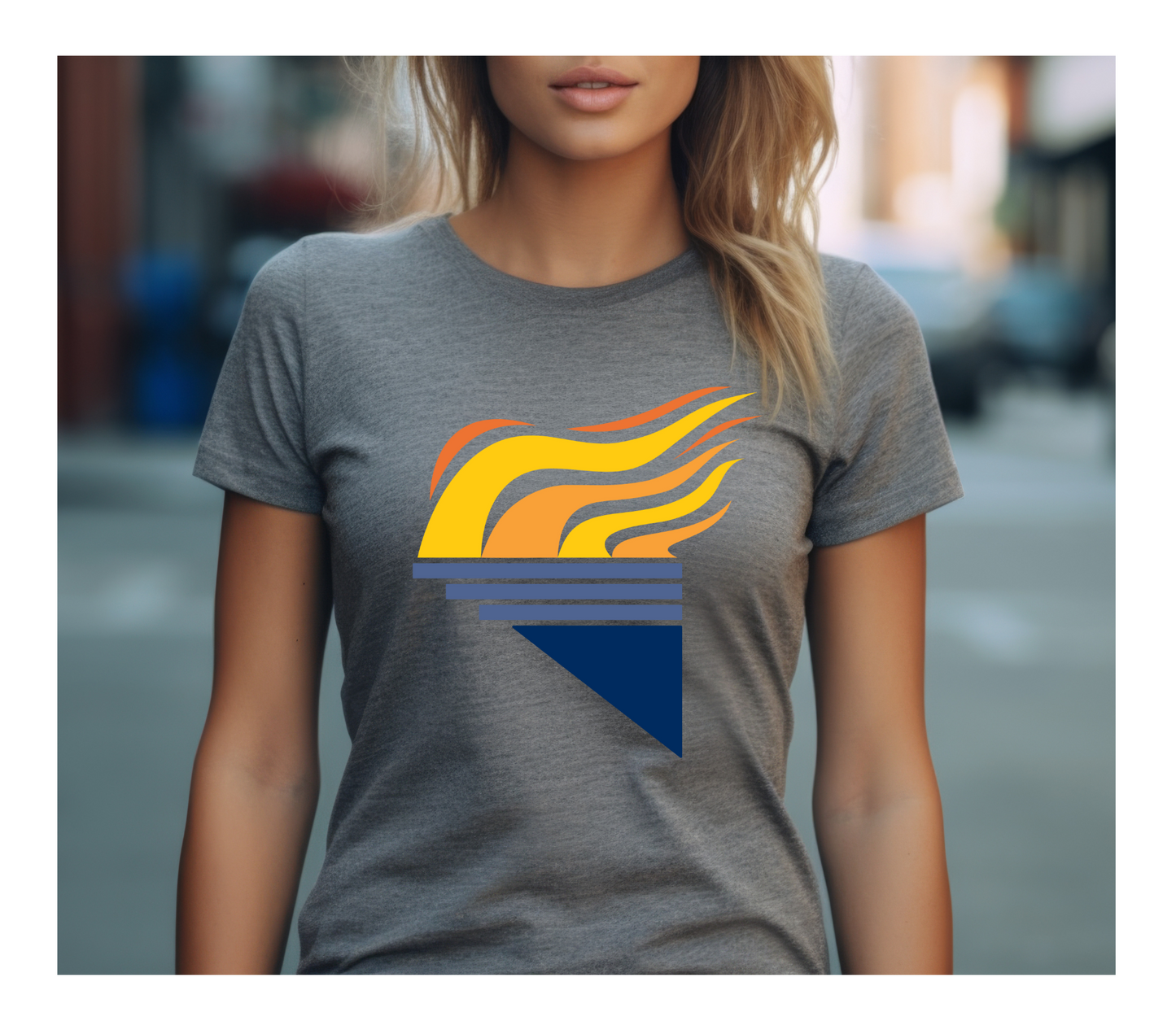 Gildan Softstyle® T-Shirt Graphite Heather Full Color Torch Large