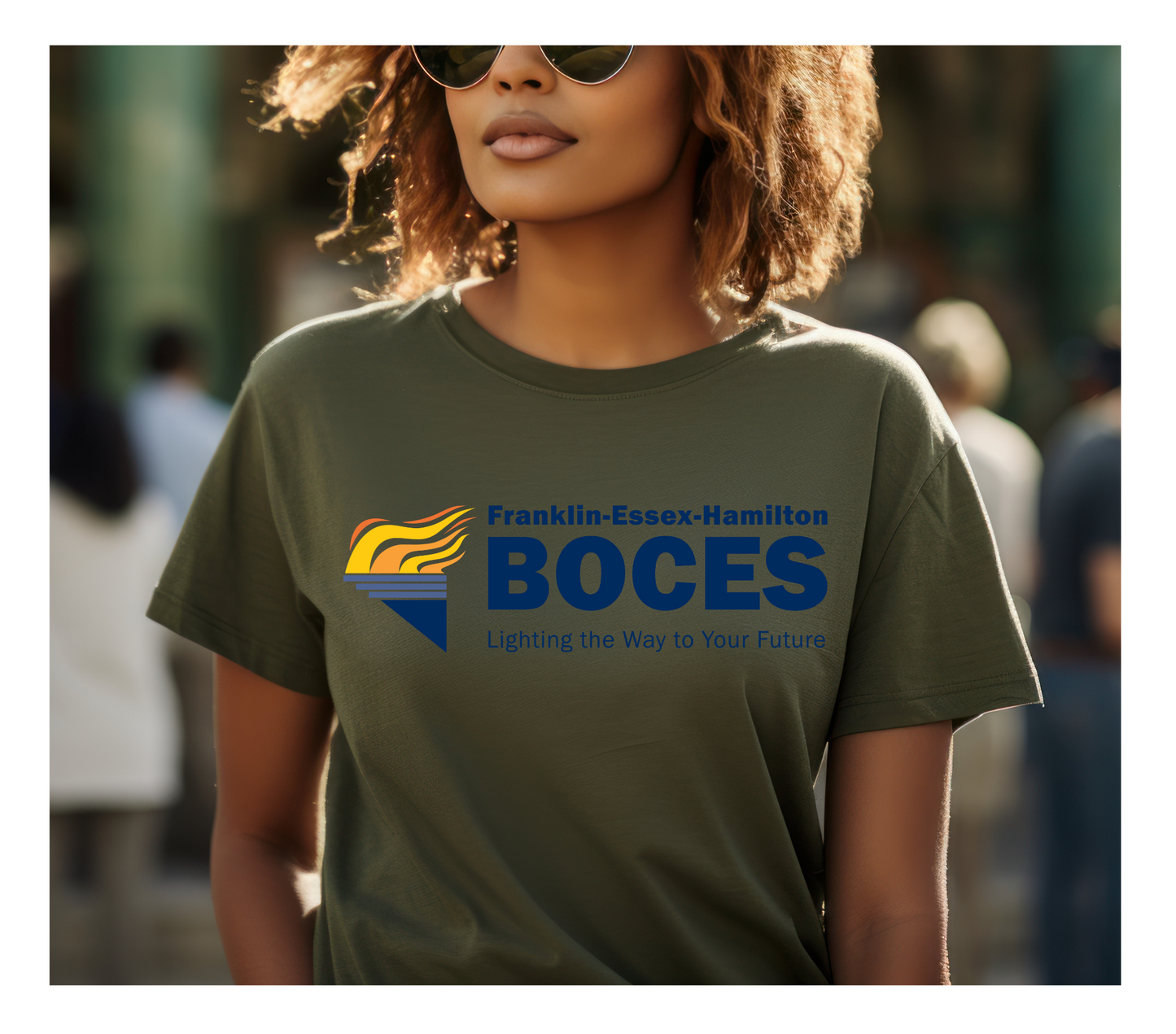 Gildan Softstyle® T-Shirt Military FEH BOCES With Torch Full Color