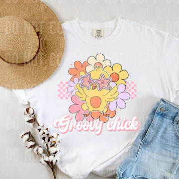 Groovy Chick Comfort Colors Adult Heavyweight T-Shirt White
