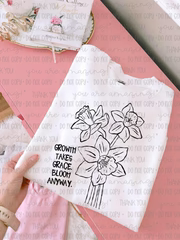 Growth Takes Grace Bloom Anyways Comfort Colors Adult Heavyweight T-Shirt White