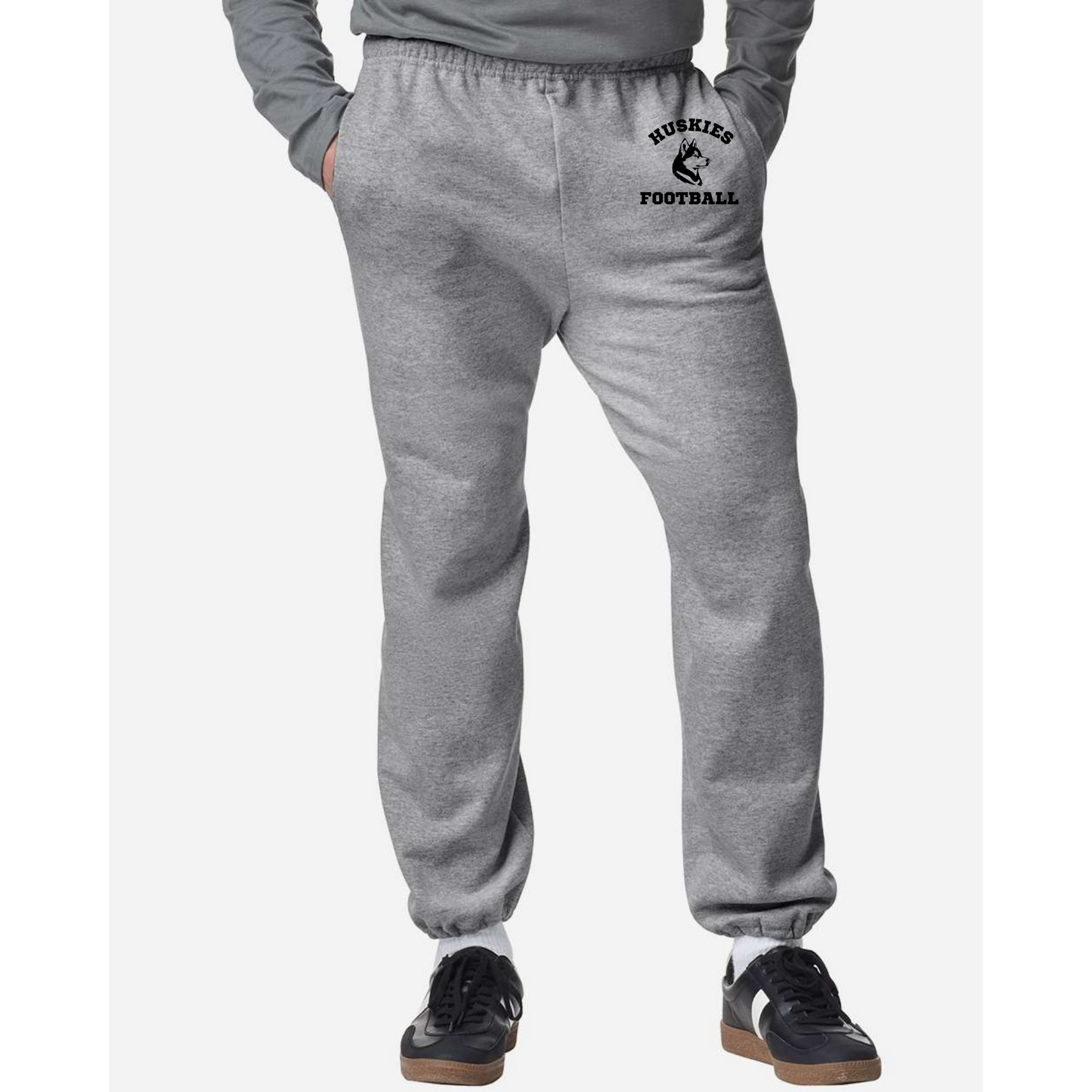 Huskies Football Black Heavy Blend™ Sweatpants Elastic Ankle