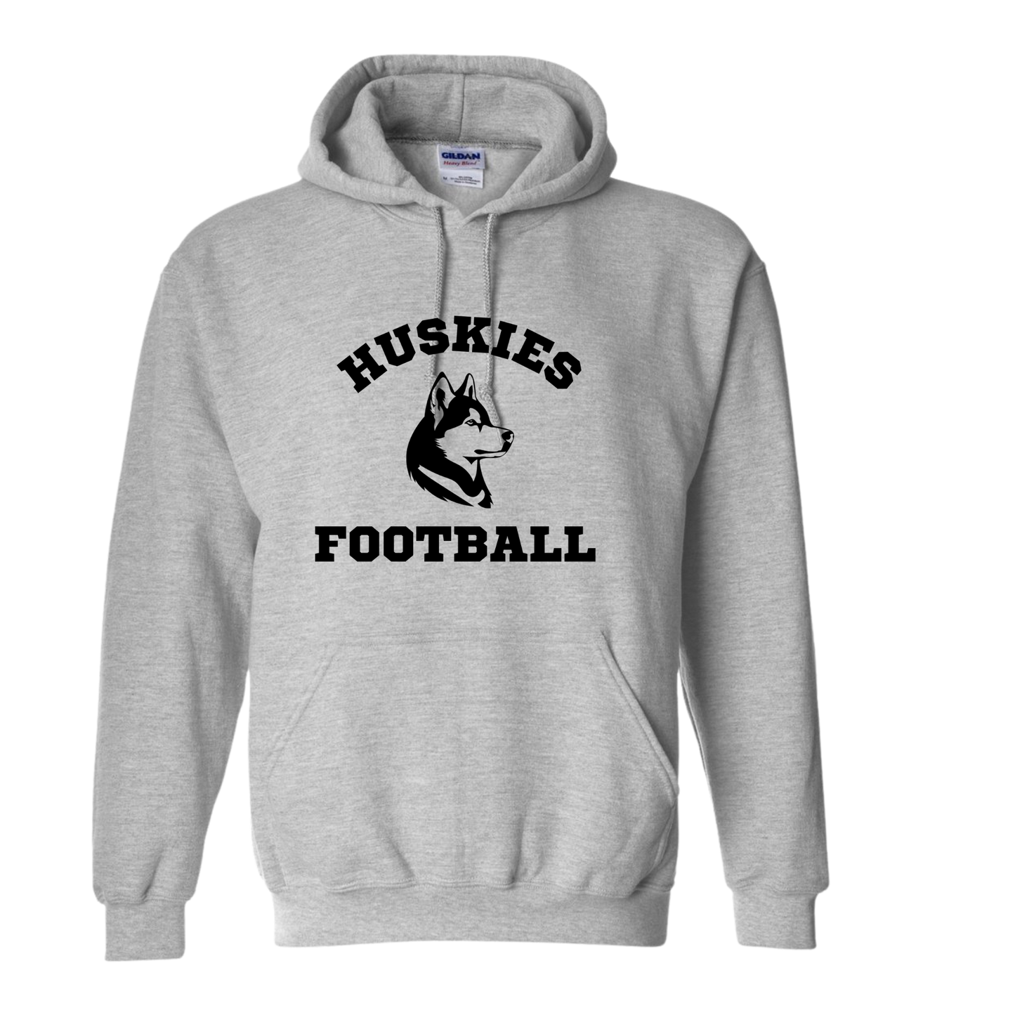 Huskie Football Black Gildan Unisex Heavy Blend™ Hooded Sweatshirt Sport Grey
