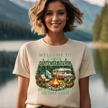 Welcome To Quitcherbitchin Bella + Canvas Unisex Jersey T-Shirt Tan