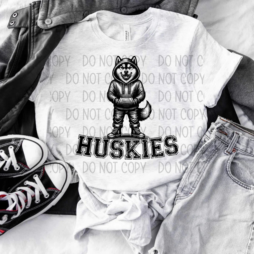 Huskies Wearing Hoodie Gildan Softstyle® T-Shirt White