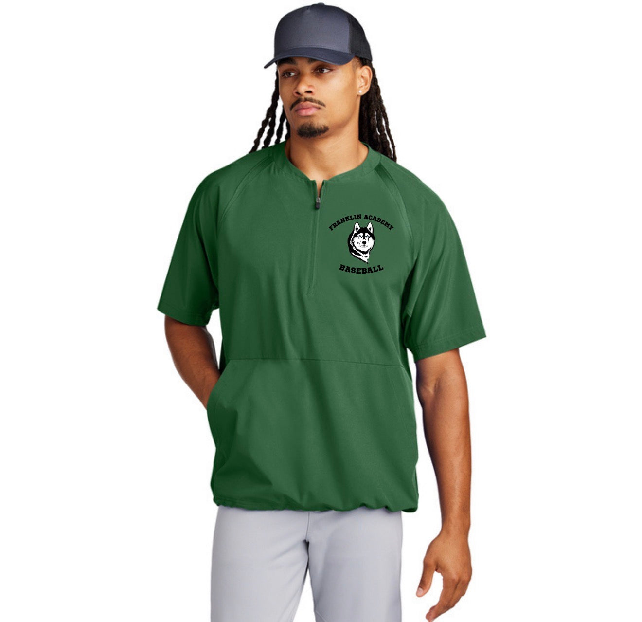 Franklin Academy Baseball Sport-Tek® Repeat 1/2-Zip Short Sleeve Cage Jacket