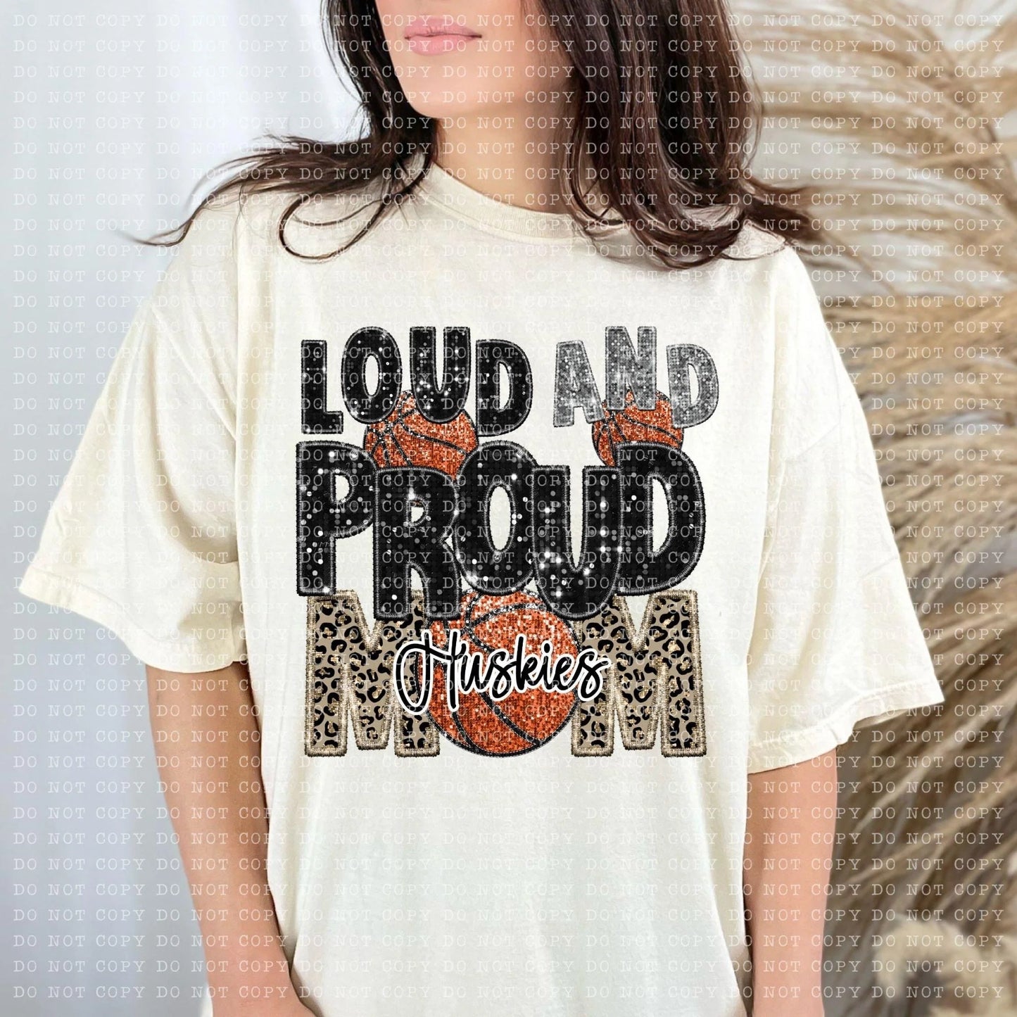 Loud And Proud Huskies Basketball Mom Comfort Colors Unisex Garment-Dyed Heavyweight T-Shirt Ivory