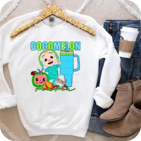 Mama Melon Gildan Heavy Blend™ 50/50 Fleece Crew Light Pink or White