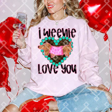 I Weenie Love You Gildan Unisex Heavy Blend™ Crewneck Sweatshirt Light Pink