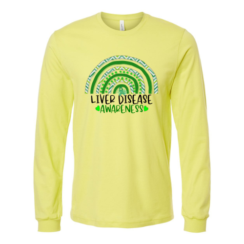 Liver Disease Rainbow Bella + Canvas Unisex Jersey Long-Sleeve