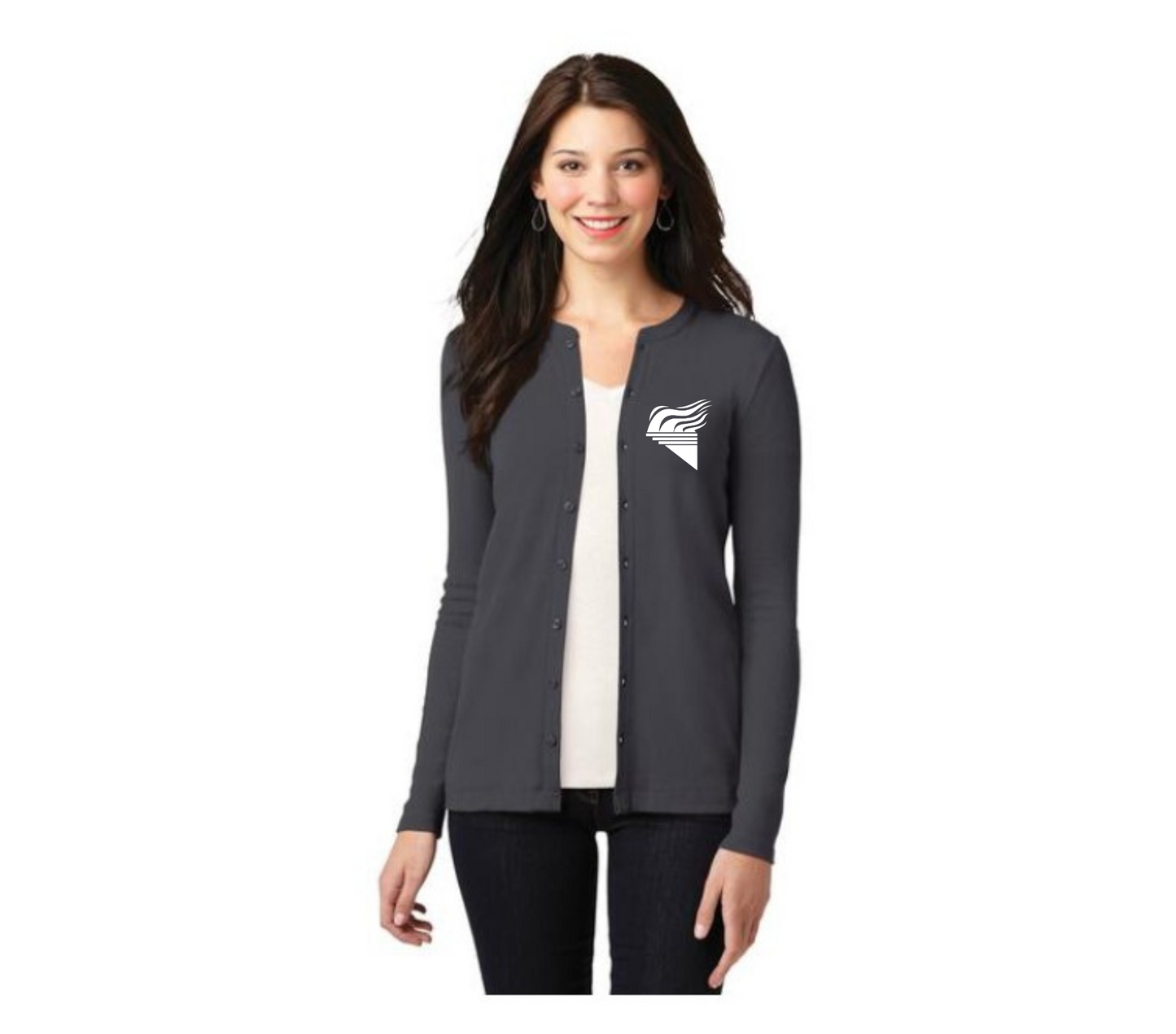 Port Authority® Women's Smoke Concept Stretch Button Front Cardigan White Torch