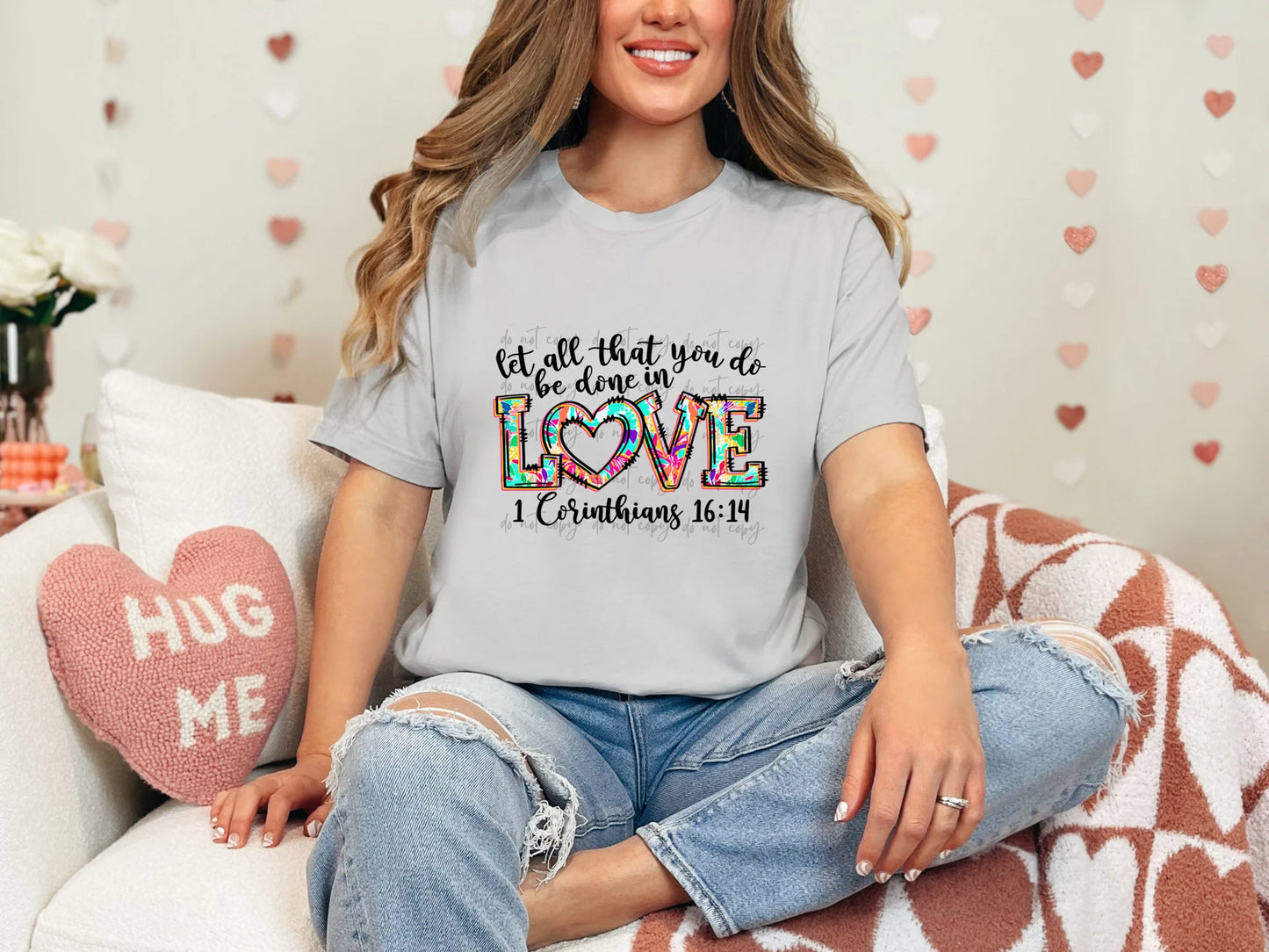 Let All You Do Be Done In Love Gildan Softstyle® T-Shirt Ice Grey