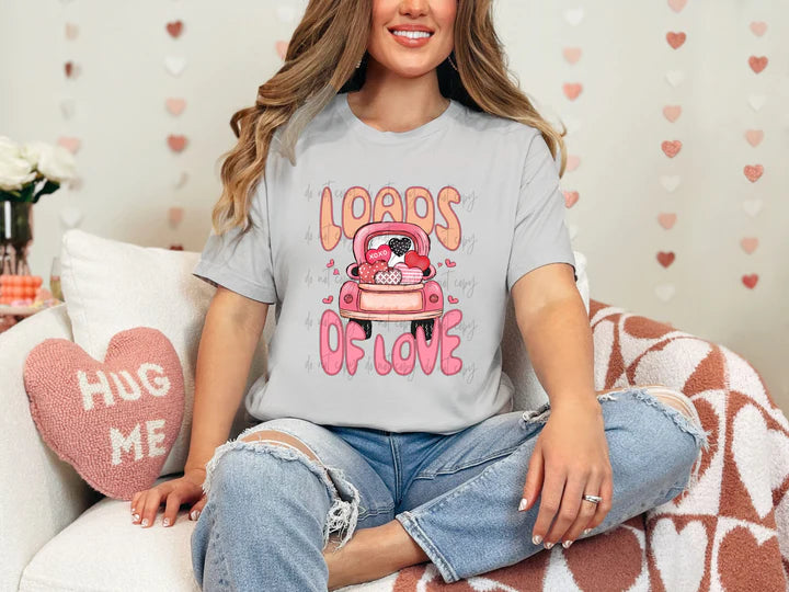 Loads Of Love Pink Truck Gildan Softstyle® T-Shirt Ice Grey