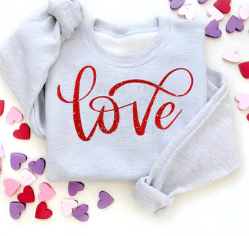 Love Sequin Gildan Unisex Heavy Blend™ Crewneck Sweatshirt White
