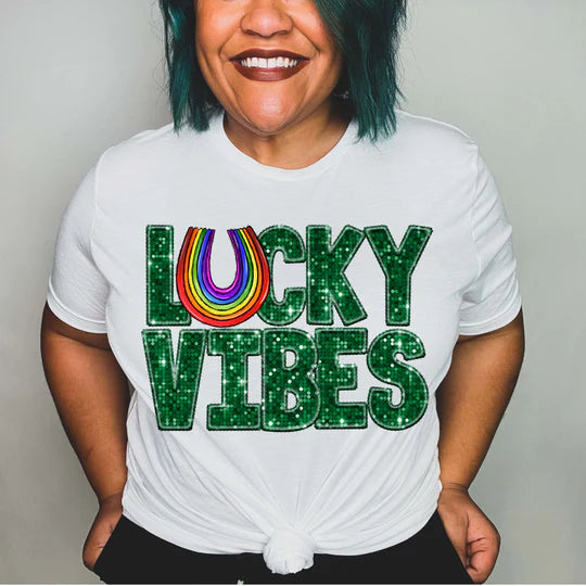 Lucky Vibes Rainbow Gildan Softstyle® T-Shirt White