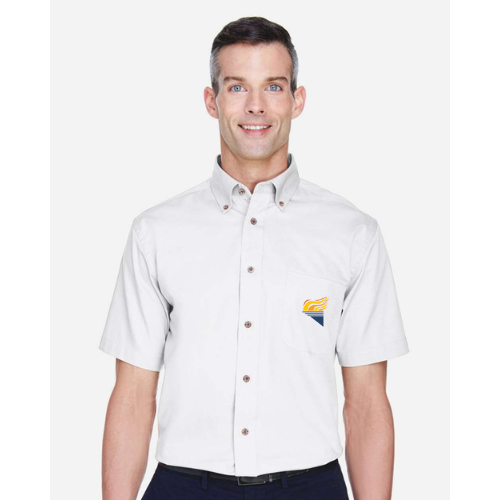 Men's Easy Blend™ Twill Dress Shirt with Stain-Release White Full Color Torch Pocket