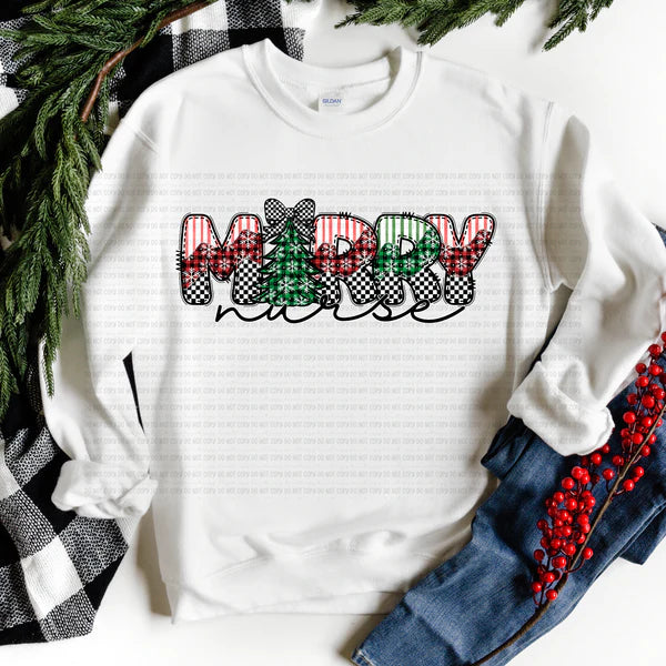 Merry Nurse Gildan Unisex Heavy Blend™ Crewneck Sweatshirt White