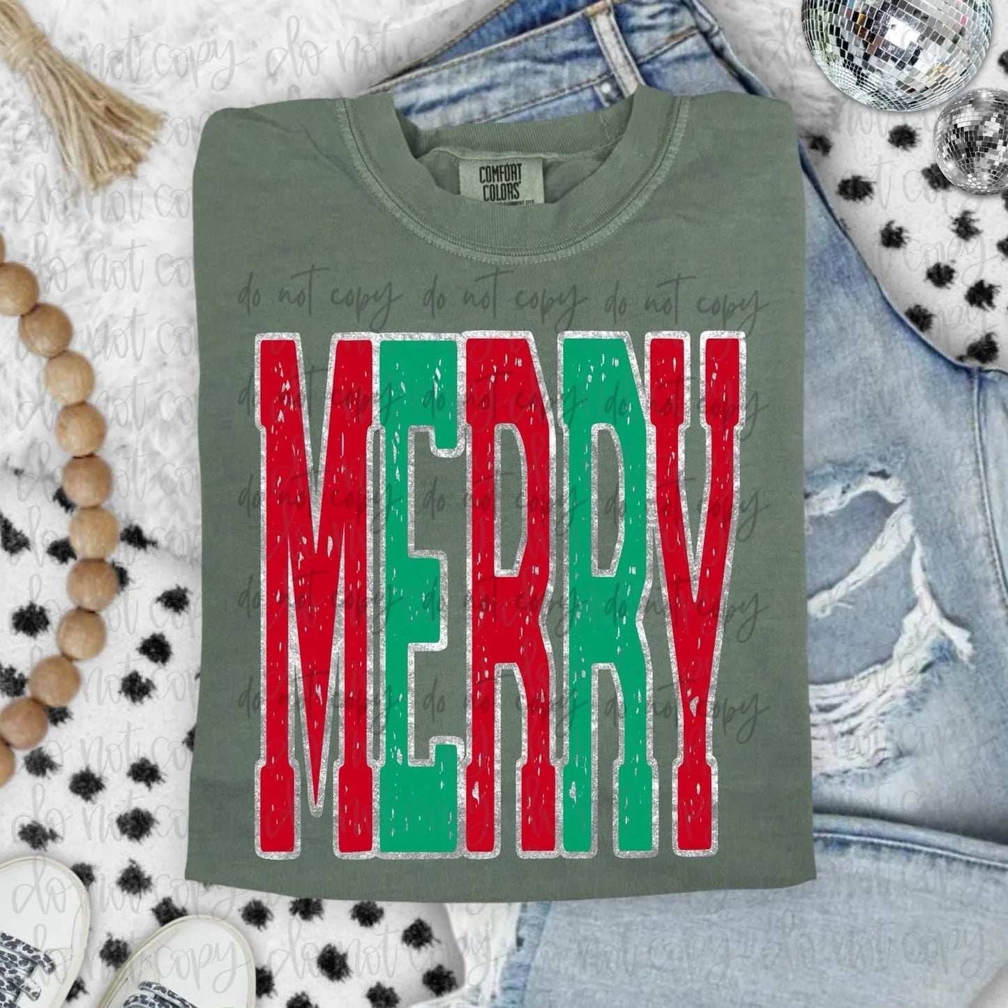 Merry Tall Comfort Colors Unisex Garment-Dyed Heavyweight T-Shirt Blue Spruce